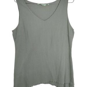 Soft Surroundings Womens Top Celery Green Asymmetric Tank‎